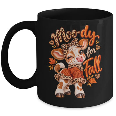Moo-Ody For Fall Cow Leopard Bow Autumn Graphic Women Girls Mug | teecentury