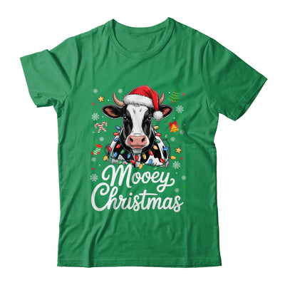 Mooey Christmas Lights Santa Hat Xmas Farm Cow Lover Shirt & Sweatshirt | teecentury
