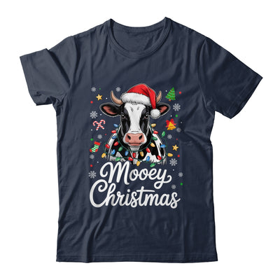 Mooey Christmas Lights Santa Hat Xmas Farm Cow Lover Shirt & Sweatshirt | teecentury