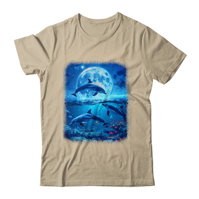 Moon Dolphin Space Dolphins Galaxy Design For Men Women Kids Shirt & Tank Top | teecentury