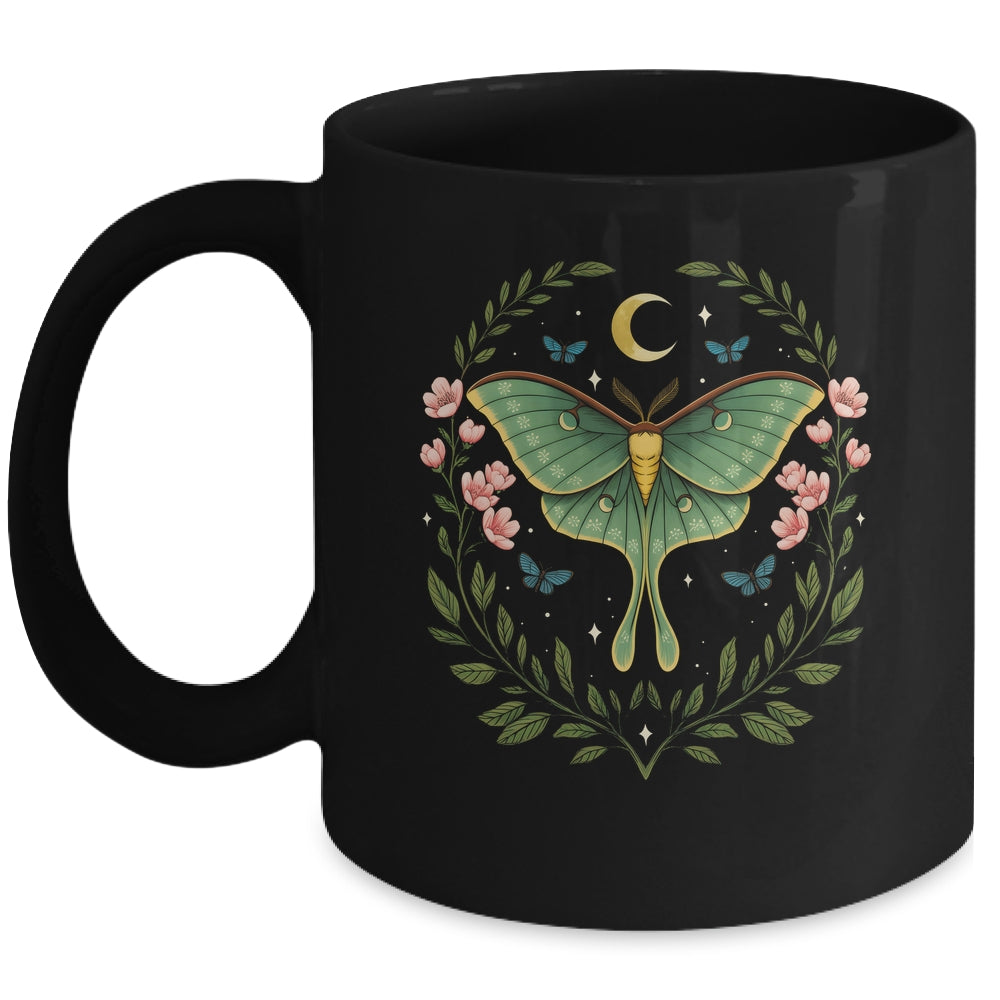 Moon Phases Luna Moth Insect Lover Cottagecore Aesthetic Mug | teecentury