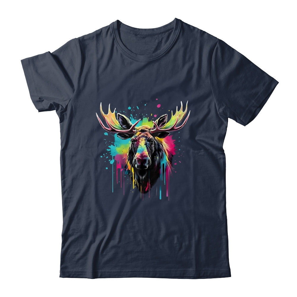 Moose Lovers Colorful Art Beautiful Moose Lover Men Women Shirt & Hoodie | teecentury