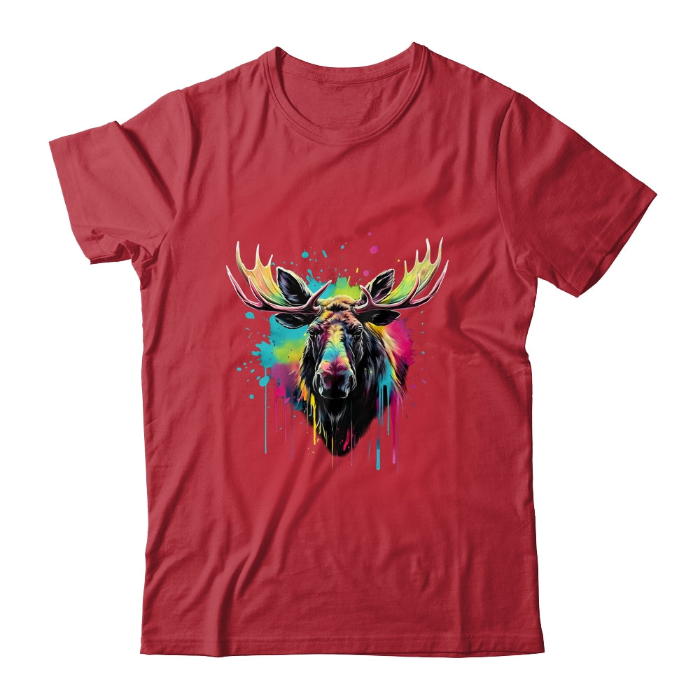 Moose Lovers Colorful Art Beautiful Moose Lover Men Women Shirt & Hoodie | teecentury