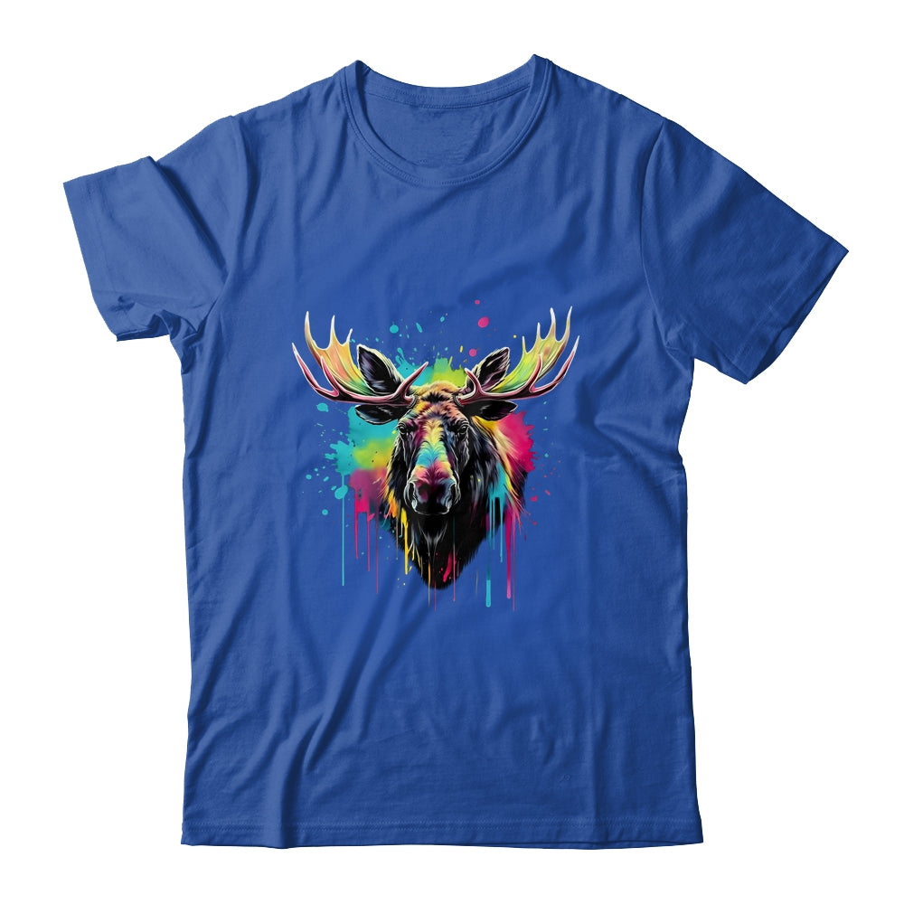 Moose Lovers Colorful Art Beautiful Moose Lover Men Women Shirt & Hoodie | teecentury