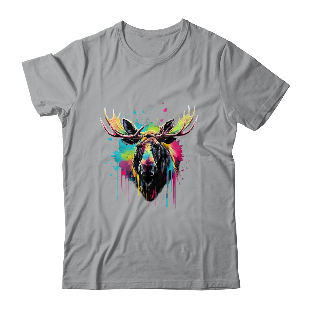 Moose Lovers Colorful Art Beautiful Moose Lover Men Women Shirt & Hoodie | teecentury