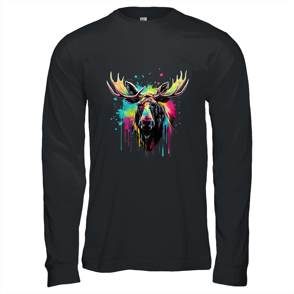Moose Lovers Colorful Art Beautiful Moose Lover Men Women Shirt & Hoodie | teecentury