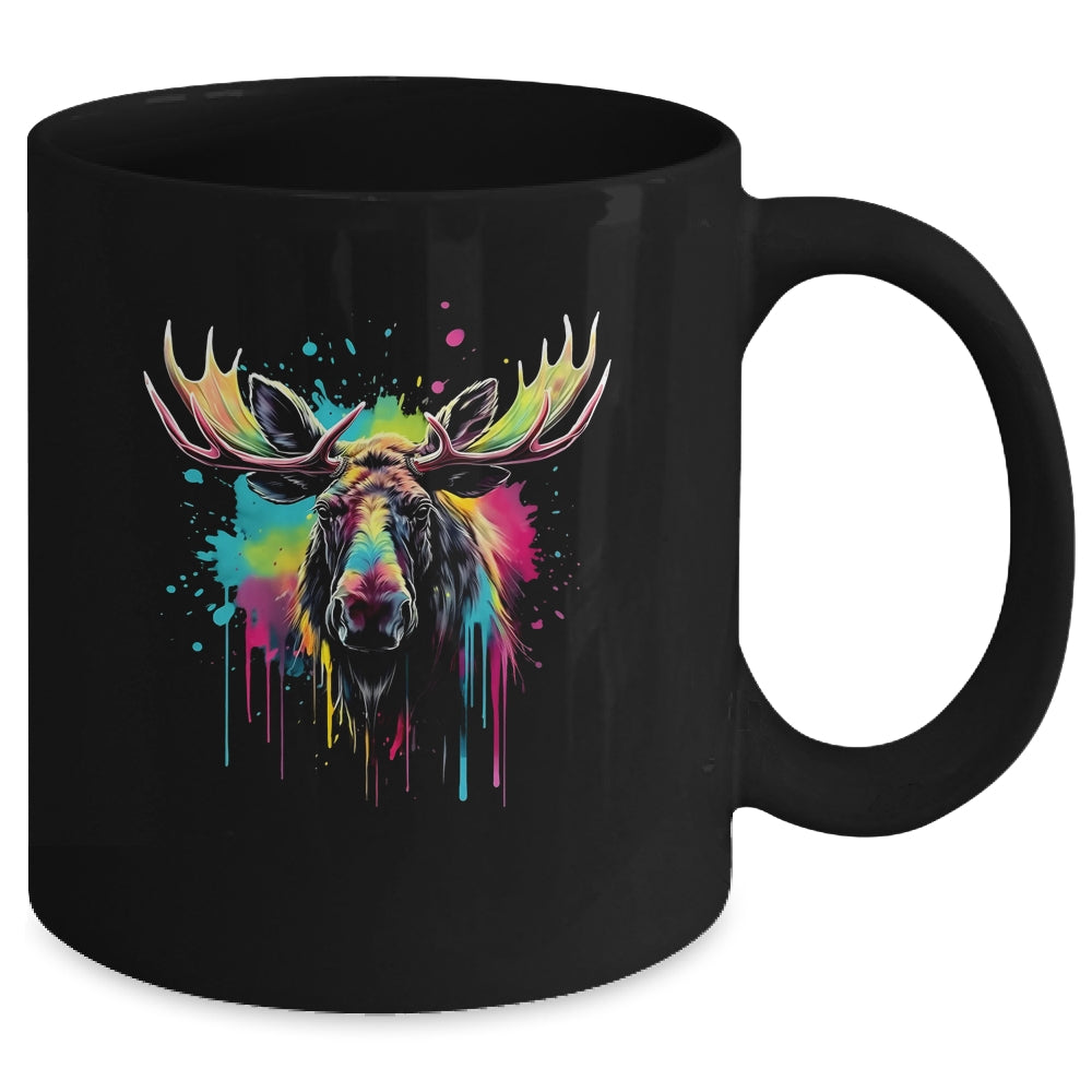 Moose Lovers Colorful Art Beautiful Moose Lover Men Women Mug | teecentury