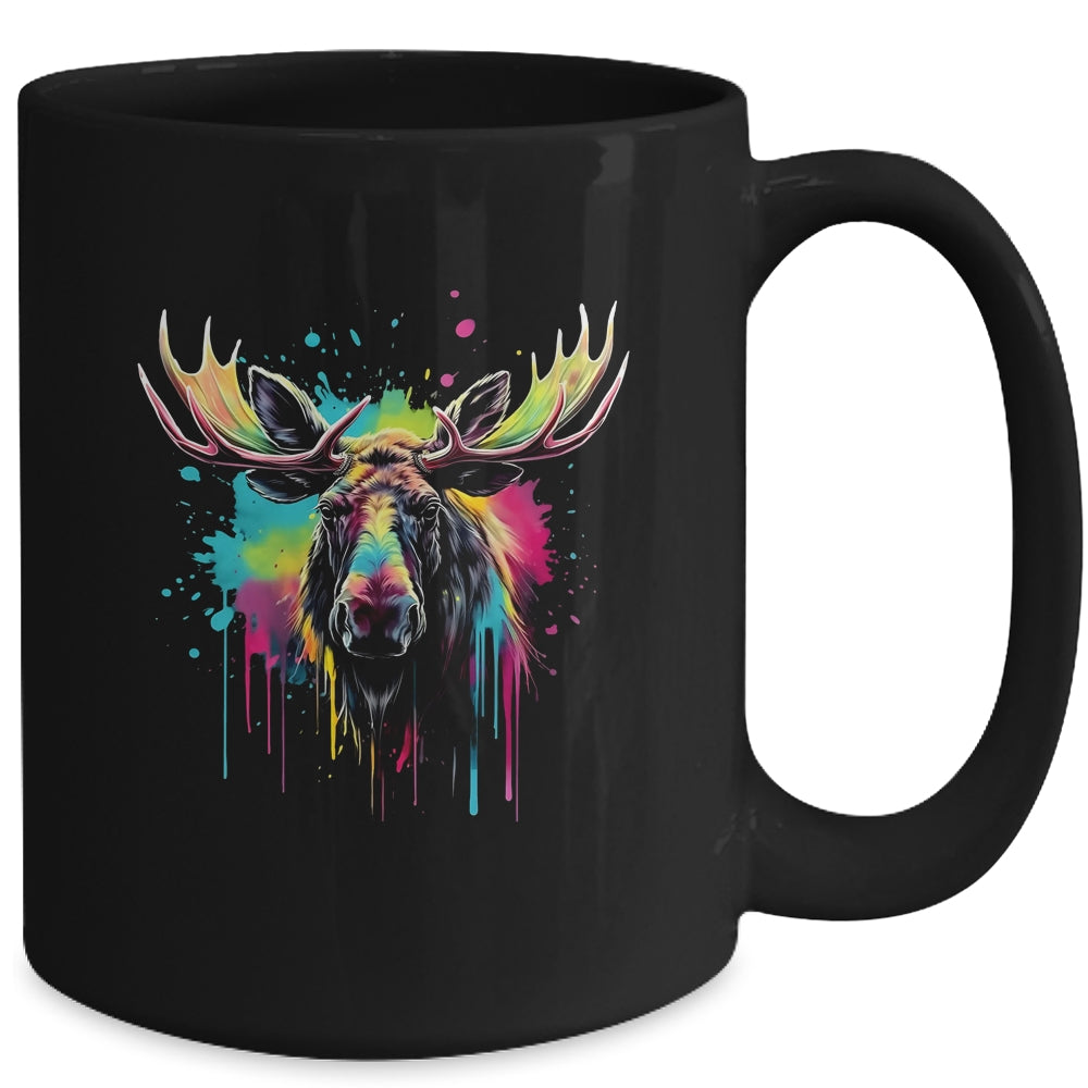 Moose Lovers Colorful Art Beautiful Moose Lover Men Women Mug | teecentury