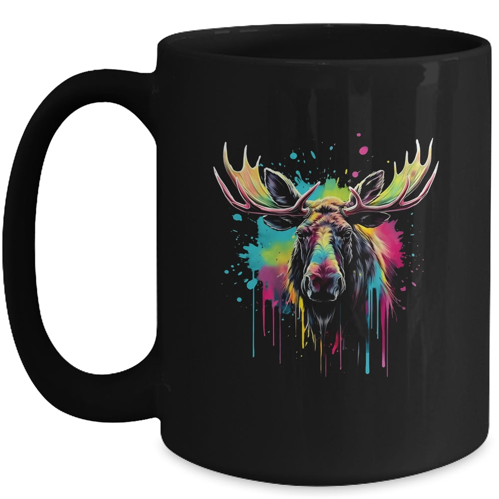 Moose Lovers Colorful Art Beautiful Moose Lover Men Women Mug | teecentury