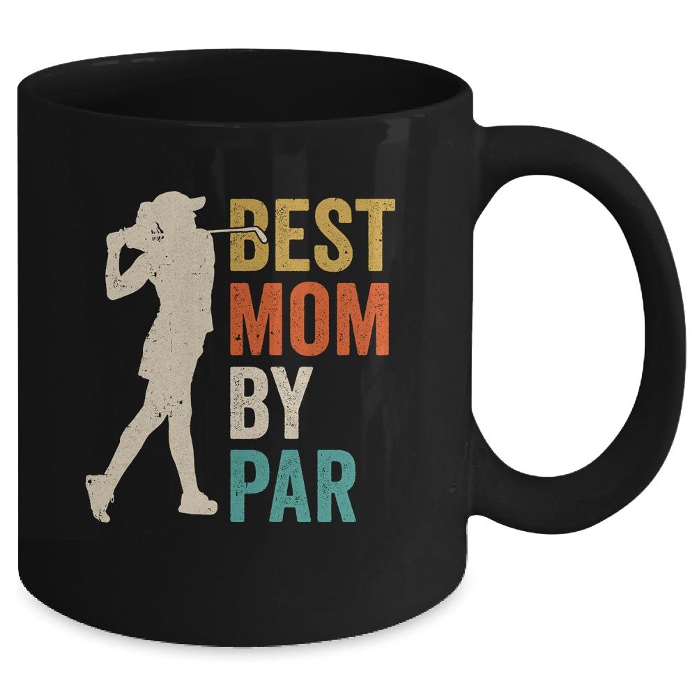 Mothers Day Golf Best Mom By Par Golfing Golfer Mama Retro Mug | teecentury