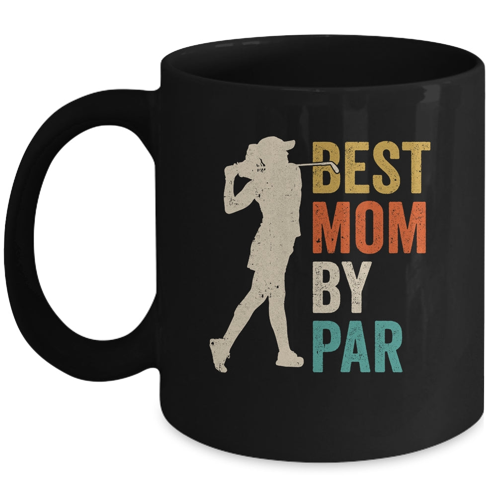 Mothers Day Golf Best Mom By Par Golfing Golfer Mama Retro Mug | teecentury