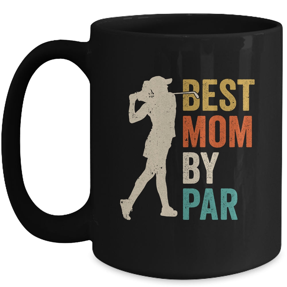 Mothers Day Golf Best Mom By Par Golfing Golfer Mama Retro Mug | teecentury