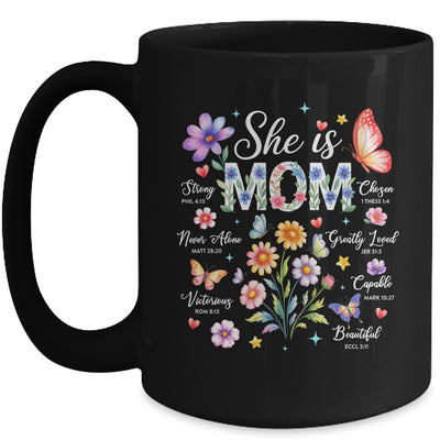 Mothers Day She Is Mom She Is Strong Gifts Christian Mom Mug | teecentury