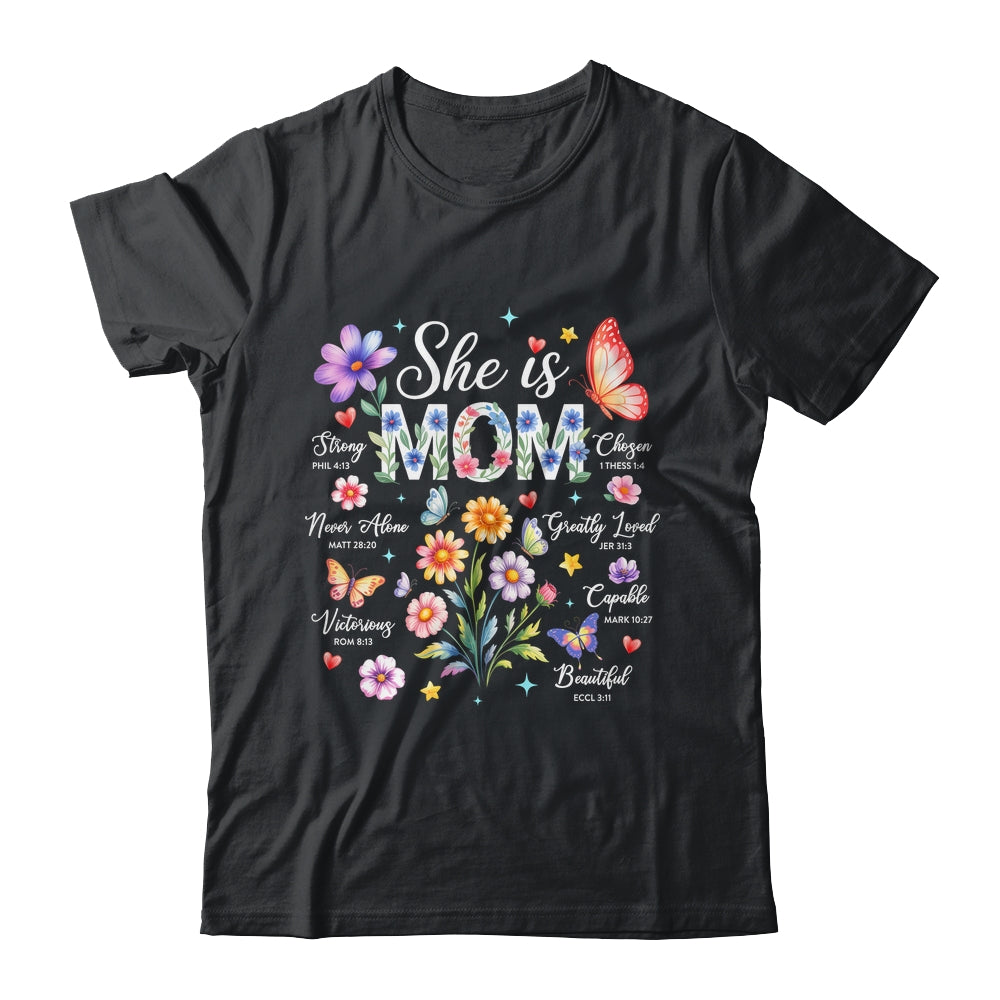 Mothers Day She Is Mom She Is Strong Gifts Christian Mom Shirt & Hoodie | teecentury
