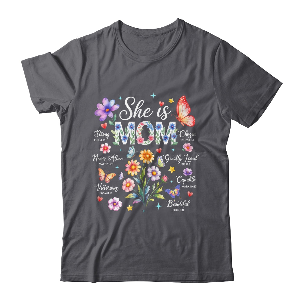 Mothers Day She Is Mom She Is Strong Gifts Christian Mom Shirt & Hoodie | teecentury