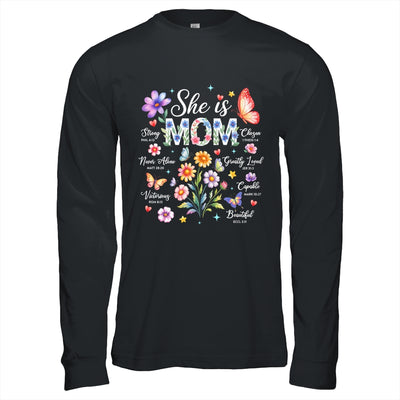 Mothers Day She Is Mom She Is Strong Gifts Christian Mom Shirt & Hoodie | teecentury