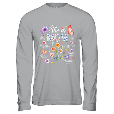 Mothers Day She Is Mom She Is Strong Gifts Christian Mom Shirt & Hoodie | teecentury