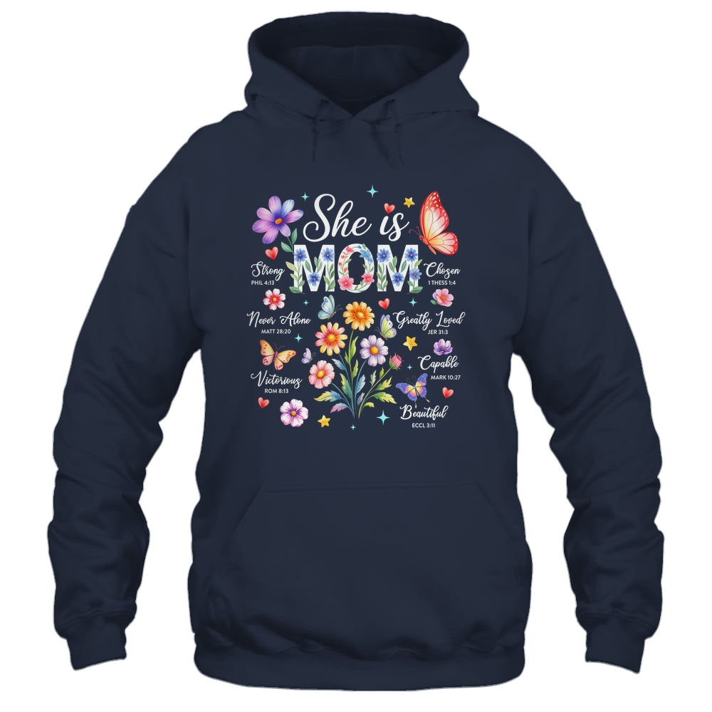 Mothers Day She Is Mom She Is Strong Gifts Christian Mom Shirt & Hoodie | teecentury