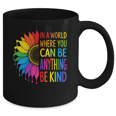 Motivational Rainbow Be Kind Sunflower Lgbtq Pride Month Mug | teecentury
