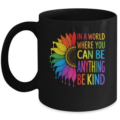 Motivational Rainbow Be Kind Sunflower Lgbtq Pride Month Mug | teecentury