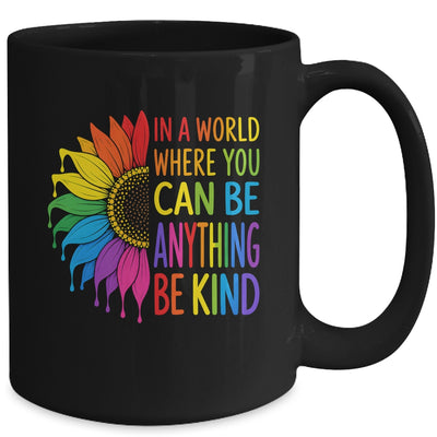 Motivational Rainbow Be Kind Sunflower Lgbtq Pride Month Mug | teecentury