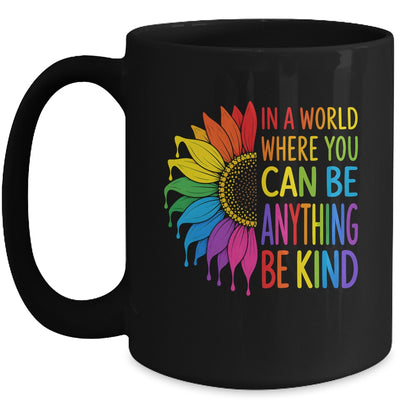 Motivational Rainbow Be Kind Sunflower Lgbtq Pride Month Mug | teecentury