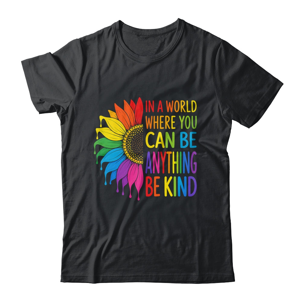 Motivational Rainbow Be Kind Sunflower Lgbtq Pride Month Shirt & Tank Top | teecentury