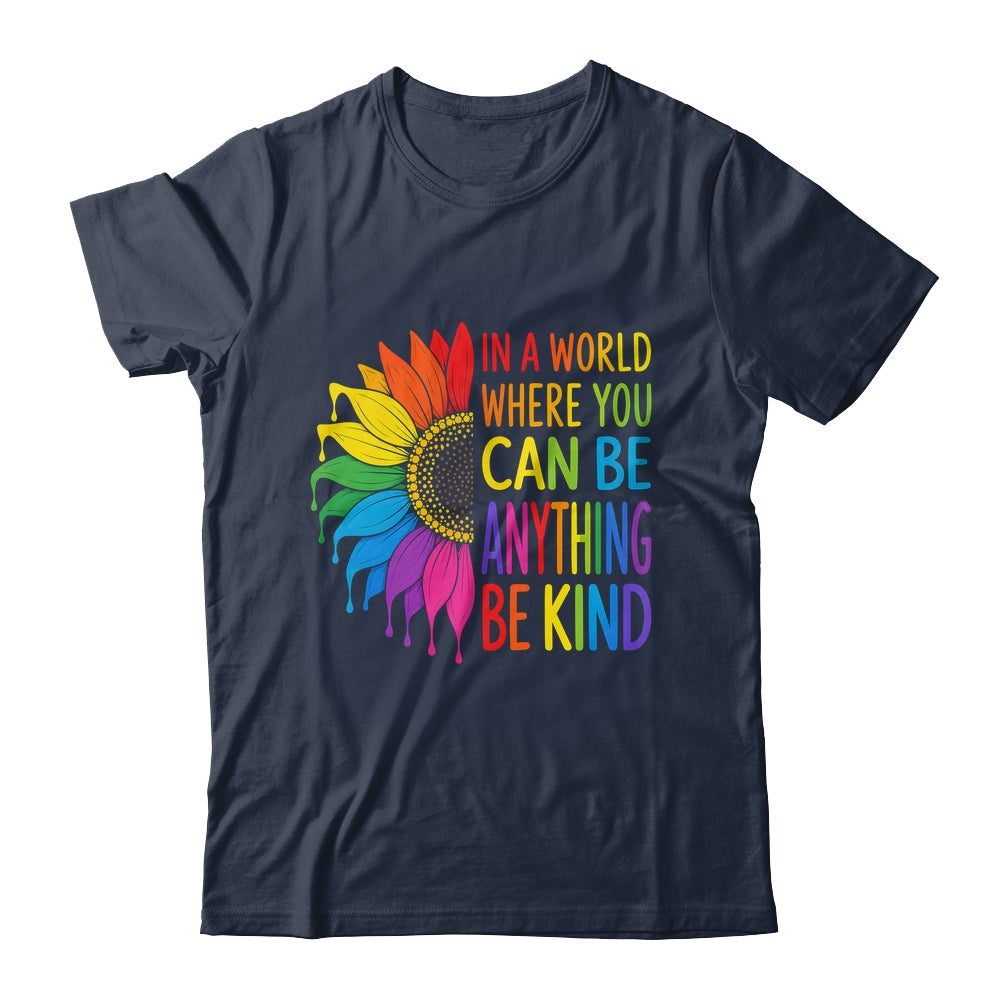 Motivational Rainbow Be Kind Sunflower Lgbtq Pride Month Shirt & Tank Top | teecentury