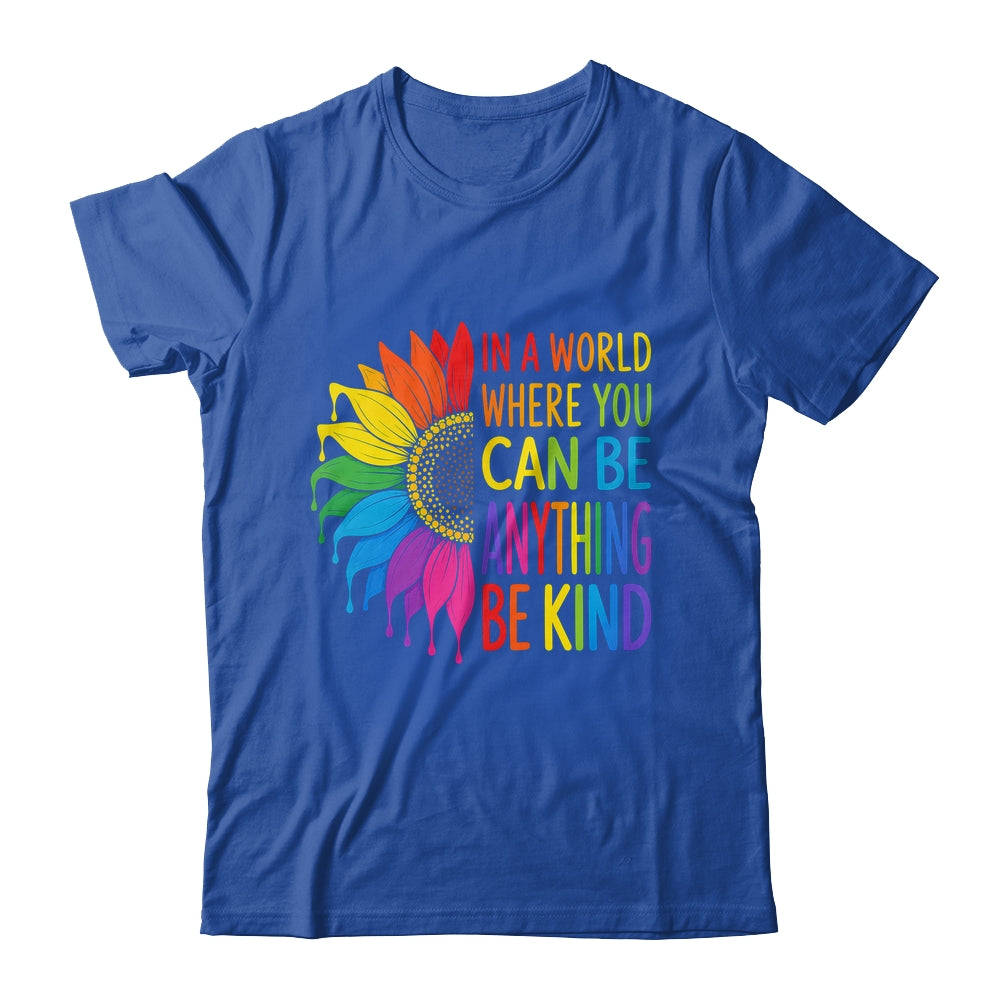 Motivational Rainbow Be Kind Sunflower Lgbtq Pride Month Shirt & Tank Top | teecentury