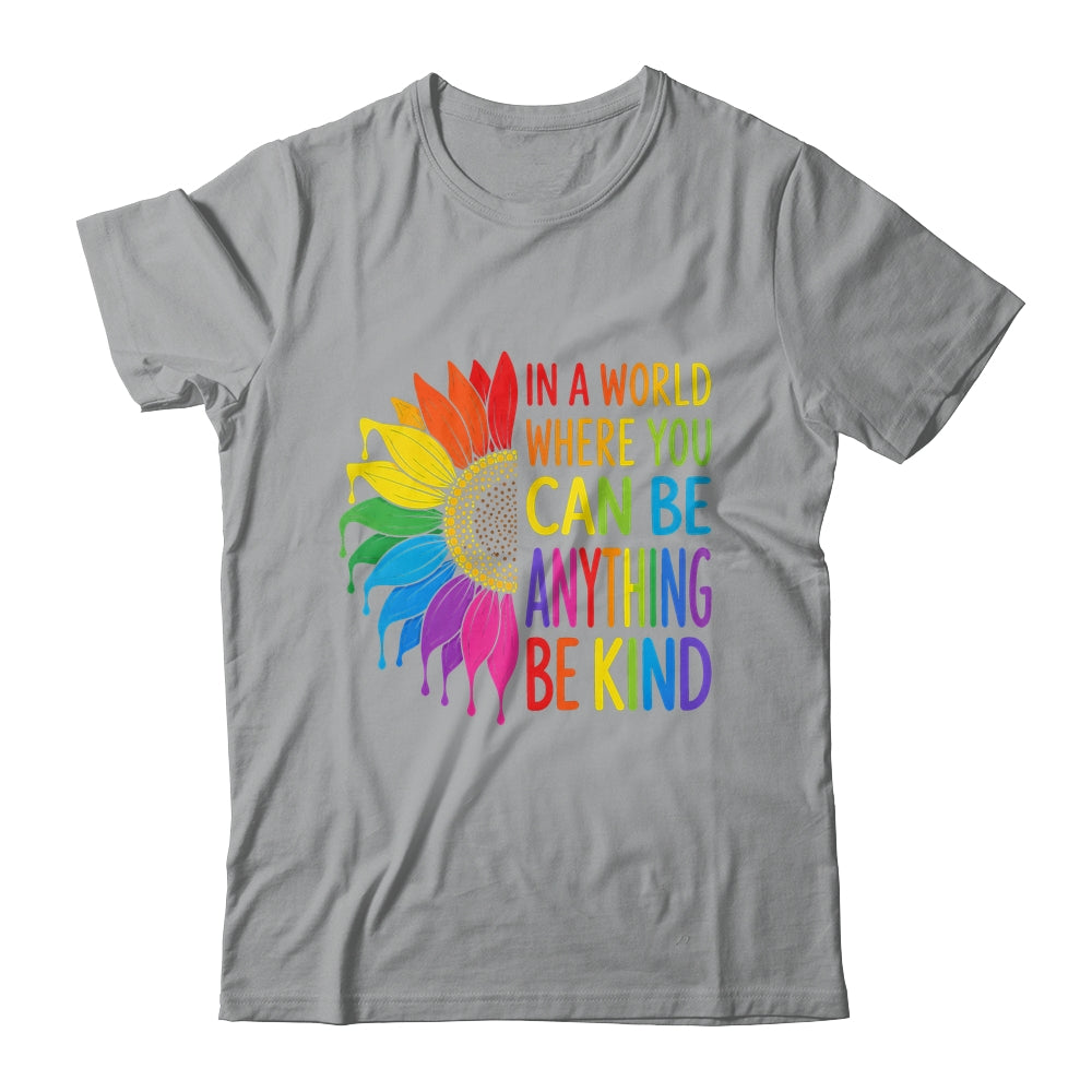 Motivational Rainbow Be Kind Sunflower Lgbtq Pride Month Shirt & Tank Top | teecentury
