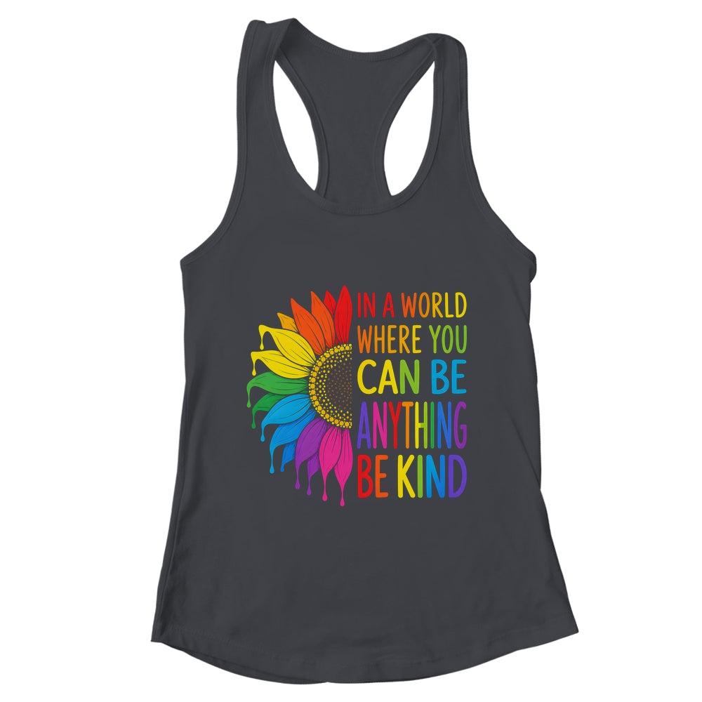 Motivational Rainbow Be Kind Sunflower Lgbtq Pride Month Shirt & Tank Top | teecentury