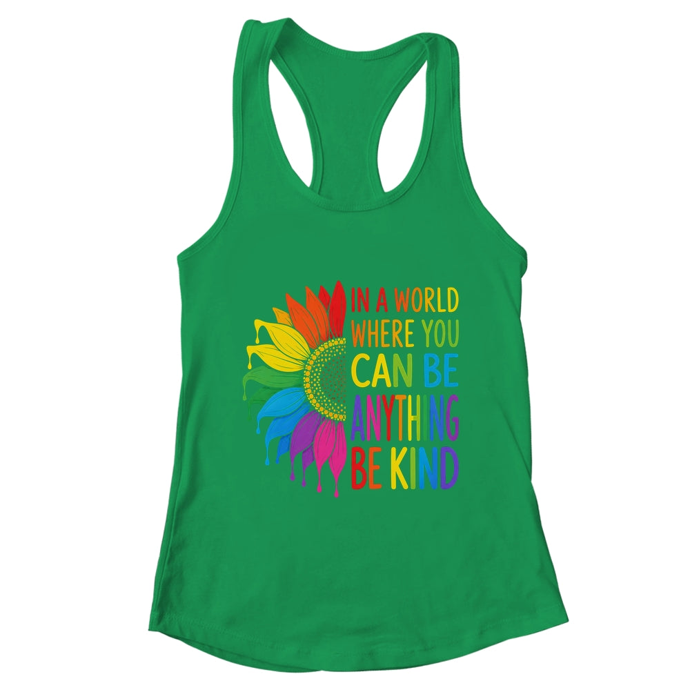 Motivational Rainbow Be Kind Sunflower Lgbtq Pride Month Shirt & Tank Top | teecentury