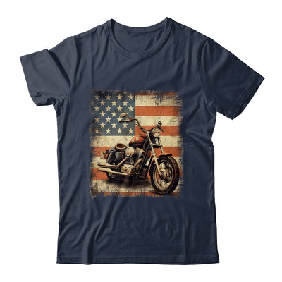 Motorcycle USA Flag Retro Biker For Men Dad Grandpa Shirt & Hoodie | teecentury