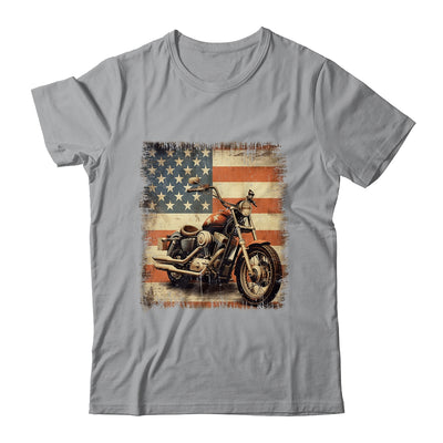 Motorcycle USA Flag Retro Biker For Men Dad Grandpa Shirt & Hoodie | teecentury