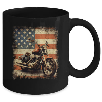 Motorcycle USA Flag Retro Biker For Men Dad Grandpa Mug | teecentury