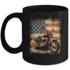 Motorcycle USA Flag Retro Biker For Men Dad Grandpa Mug | teecentury