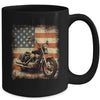 Motorcycle USA Flag Retro Biker For Men Dad Grandpa Mug | teecentury