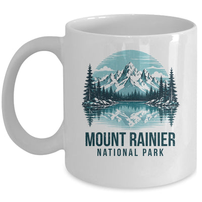 Mount Rainier National Park Retro Mountain Lake Outdoor Hiking Mug | teecentury