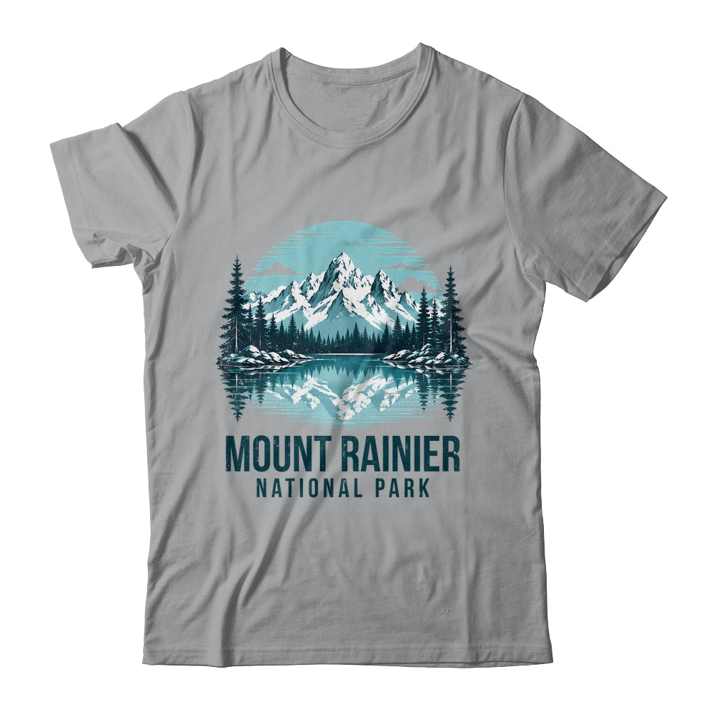 Mount Rainier National Park Retro Mountain Lake Outdoor Hiking Shirt & Tank Top | teecentury