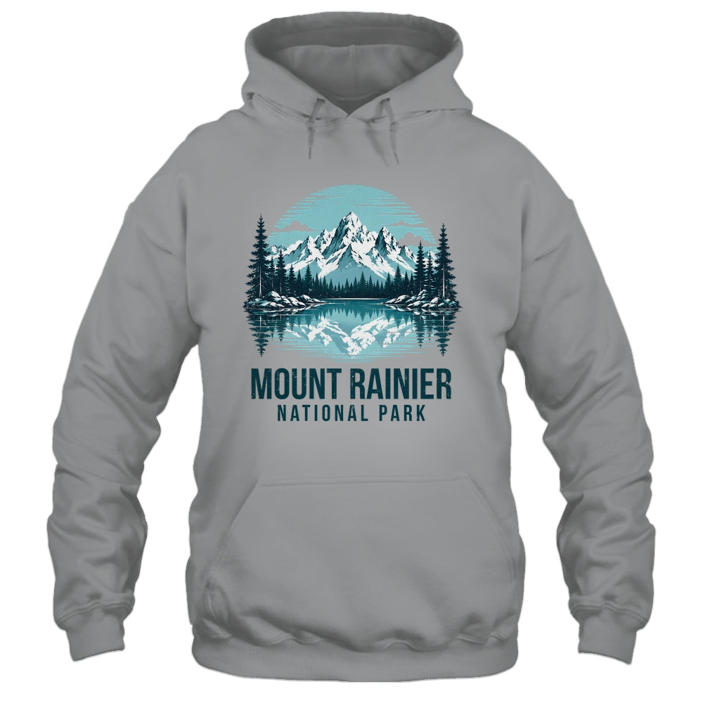 Mount Rainier National Park Retro Mountain Lake Outdoor Hiking Shirt & Tank Top | teecentury