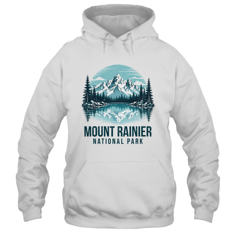 Mount Rainier National Park Retro Mountain Lake Outdoor Hiking Shirt & Tank Top | teecentury