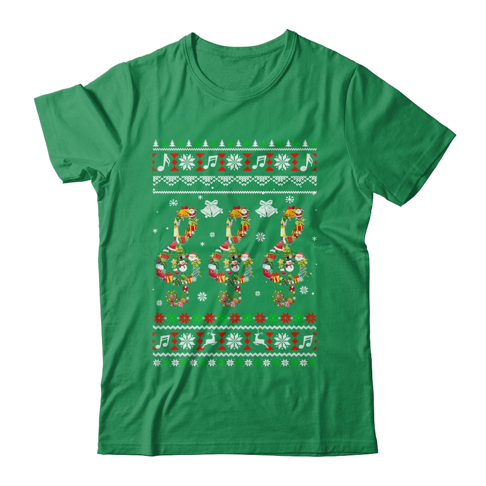 Music Note Christmas Ugly Musical Teacher For Men Women Shirt & Sweatshirt | teecentury