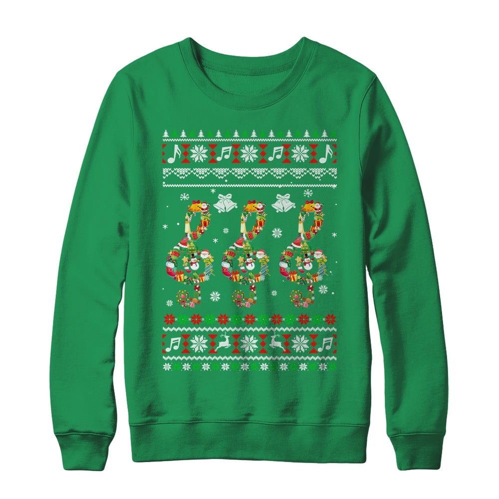 Music Note Christmas Ugly Musical Teacher For Men Women Shirt & Sweatshirt | teecentury