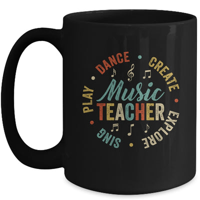 Music Teacher Sing Play Dance Create Explore Back To School Mug | teecentury