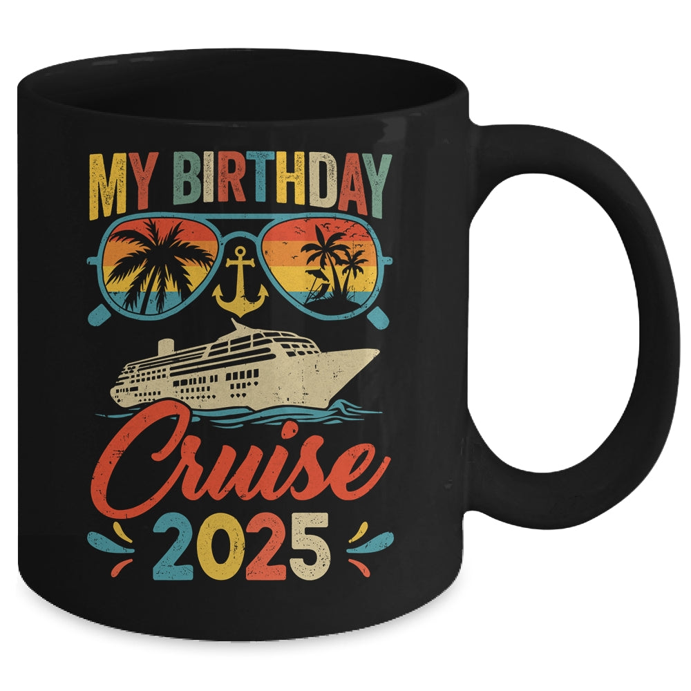 My Birthday Cruise 2025 Party Cruise Birthday Vacation Retro Mug | teecentury