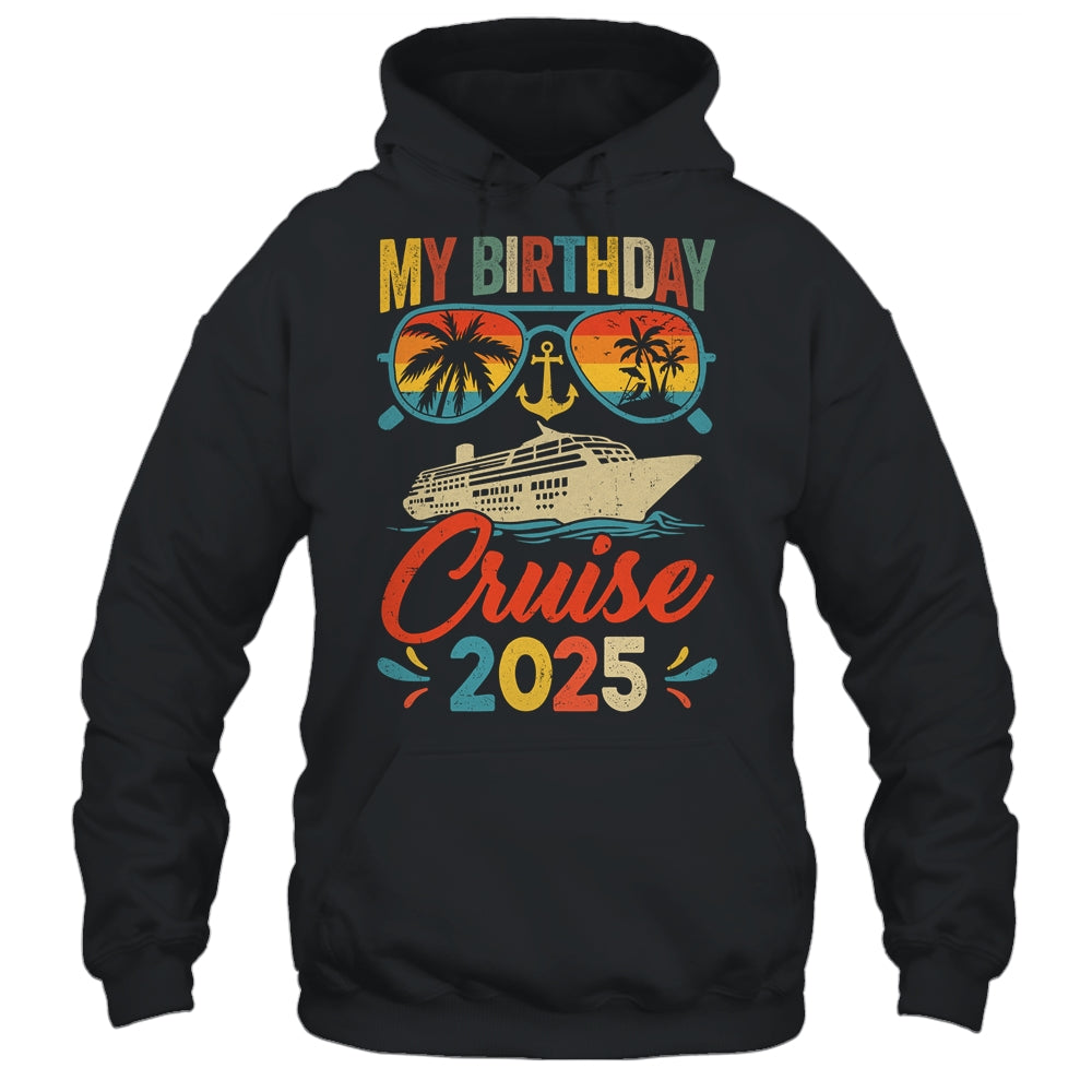 My Birthday Cruise 2025 Party Cruise Birthday Vacation Retro Shirt & Tank Top | teecentury