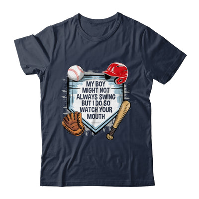 My Boy Might Not Always Swing But I Do Baseball Mom Funny Shirt & Tank Top | teecentury