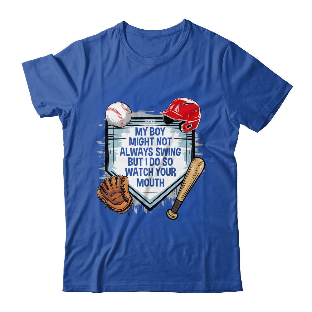 My Boy Might Not Always Swing But I Do Baseball Mom Funny Shirt & Tank Top | teecentury