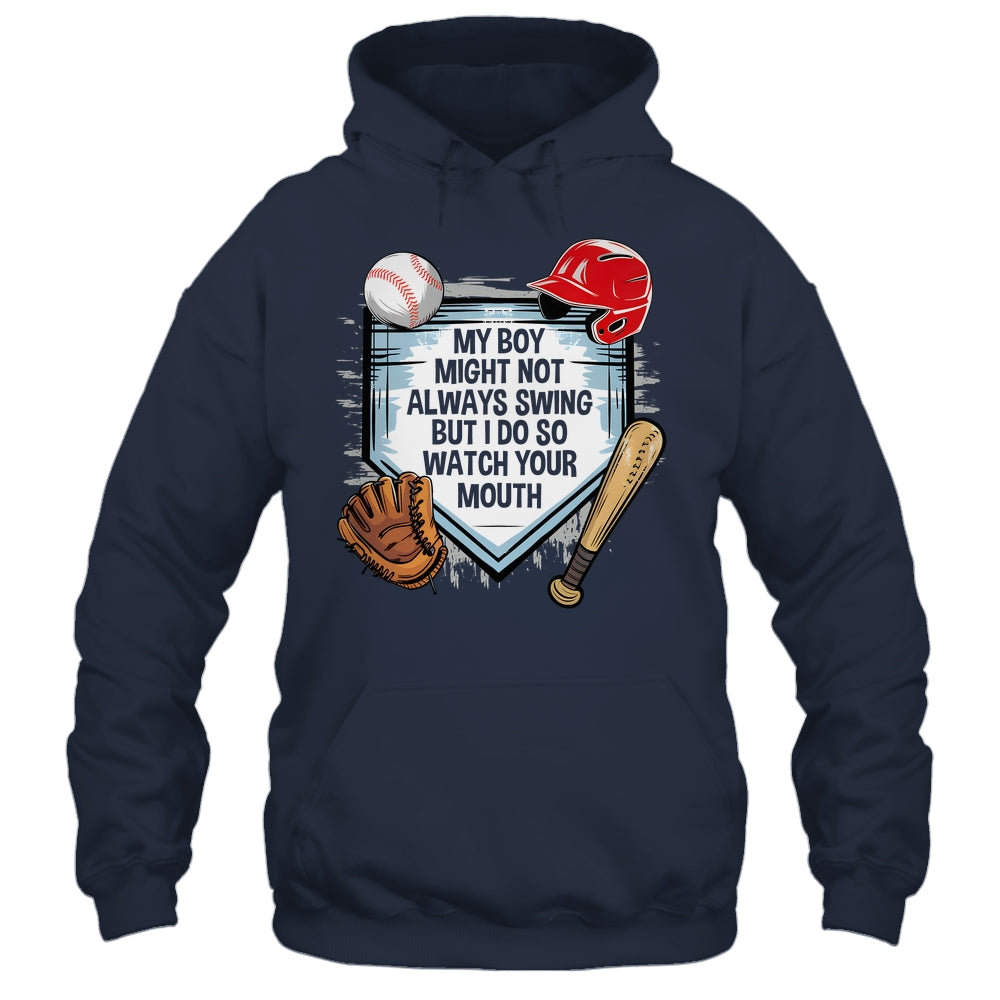 My Boy Might Not Always Swing But I Do Baseball Mom Funny Shirt & Tank Top | teecentury