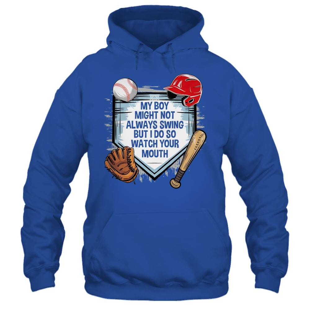 My Boy Might Not Always Swing But I Do Baseball Mom Funny Shirt & Tank Top | teecentury